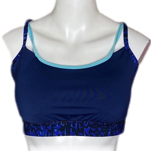 Gaiam Strappy Sports Bra Blue Size L - Picture 2 of 9